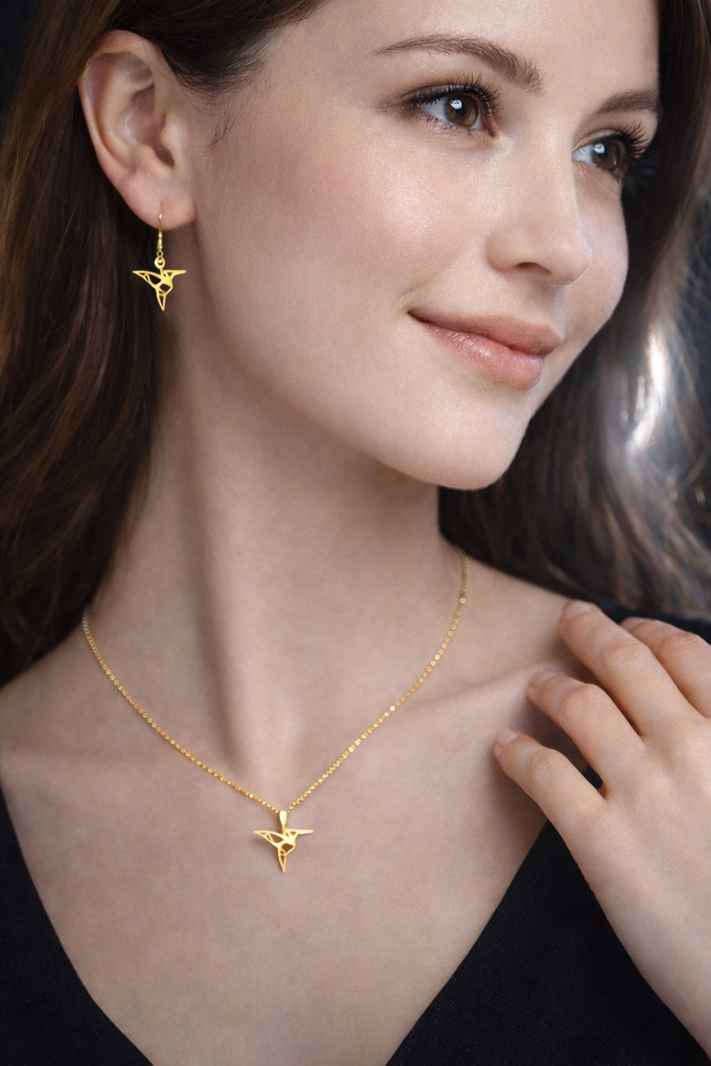 Conjunto Mihi-Vita Colgante y Pendientes en plata de ley 925 + dorado 18k