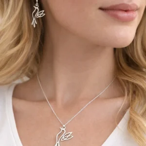 Conjunto Mihi's-Lucis Colgante y pendientes acero inox.316L