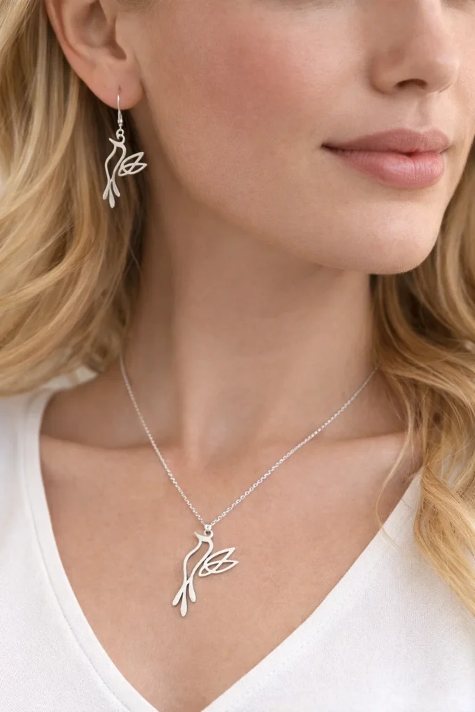 MIHI-Alae: Set de Collar y Pendientes en Acero 316L Hipoalergénico