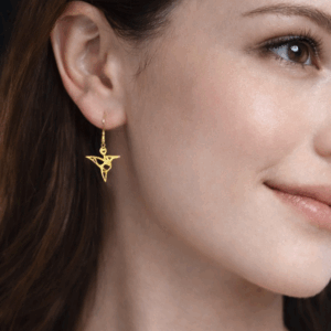 MIHI-Anima. Pendientes dorados en plata de Ley 925 con baño oro 18K