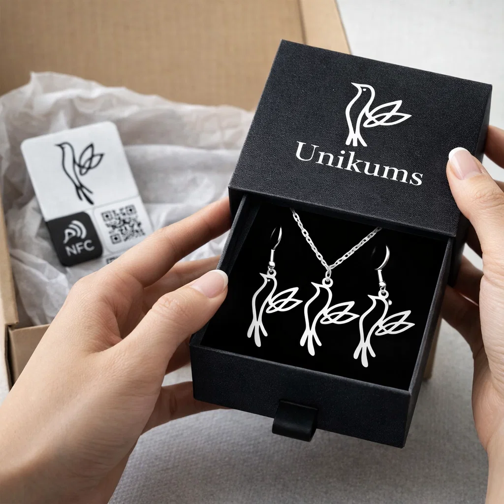 Conjunto Mihi's-Lucis Colgante y pendientes acero inox.316L - Imagen 2